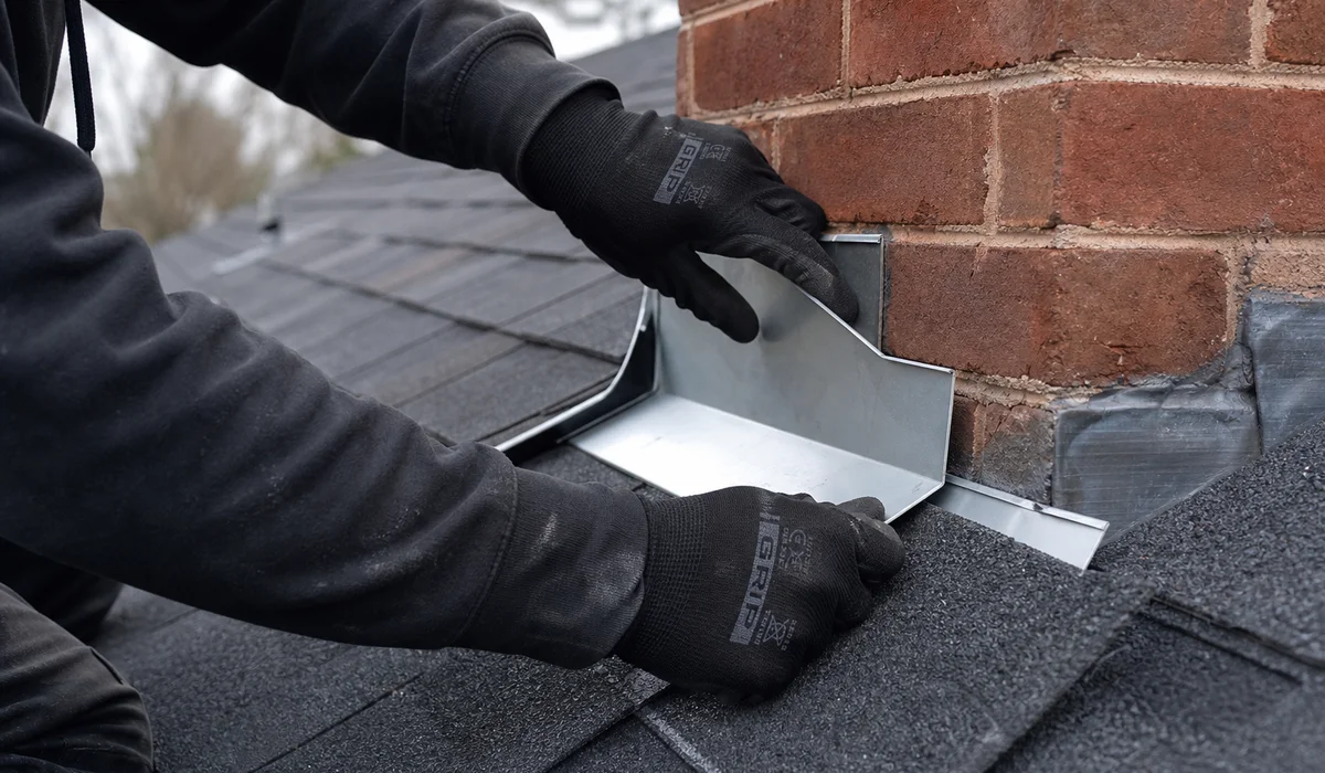 Step flashing repair at a West Hartford chimney