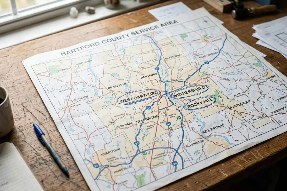 Hartford County service area map