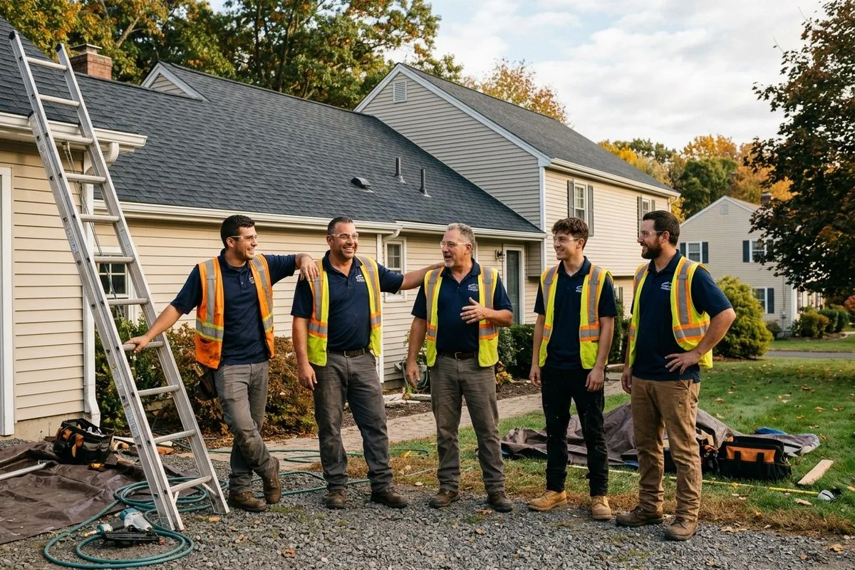 West Hartford Roofing team on a completed CT project