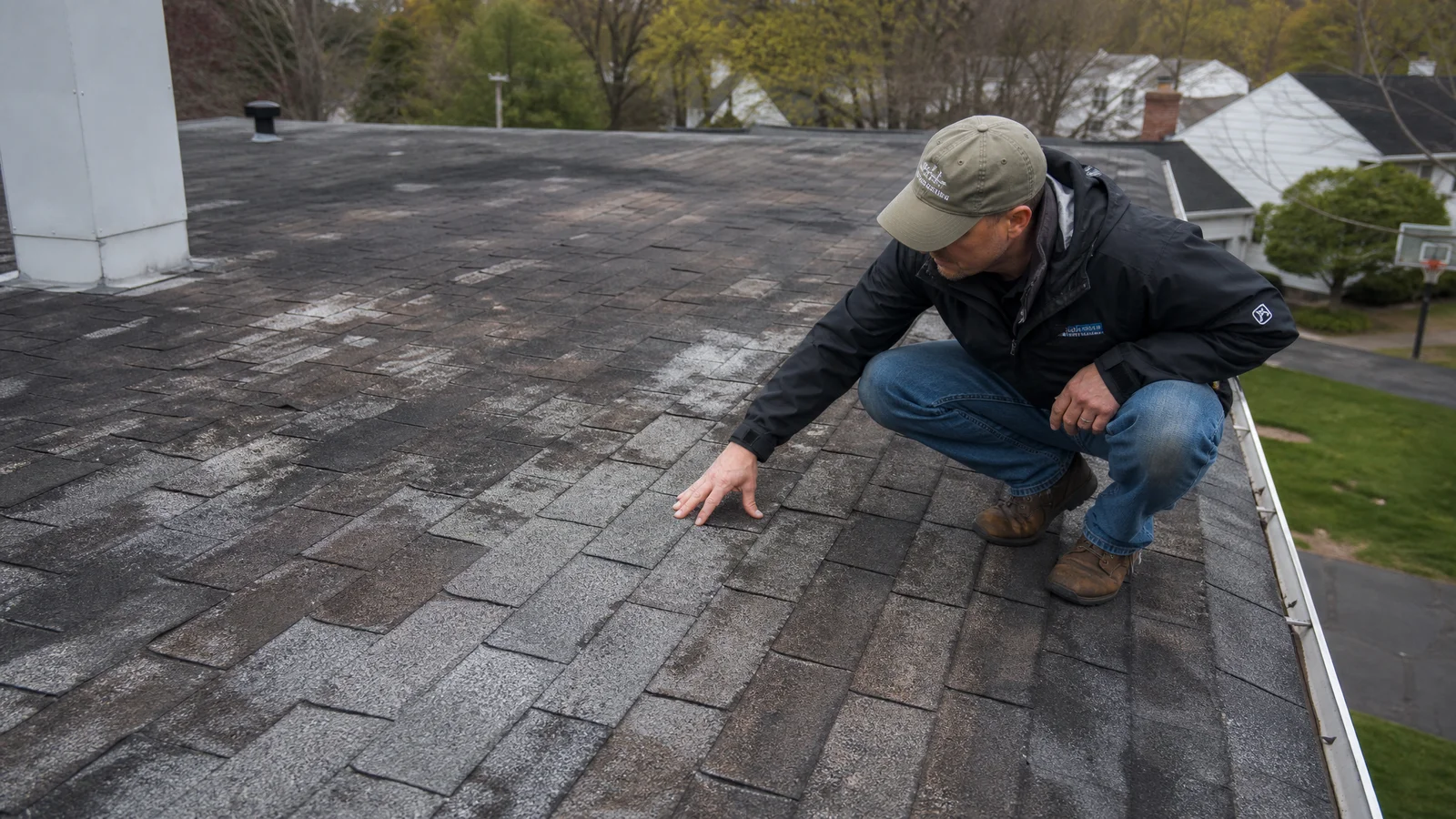 Assessing widespread damage on an aging roof