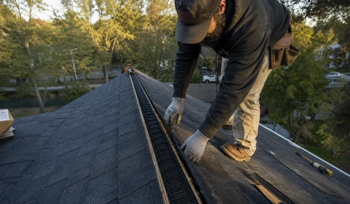 Ridge vent installation on a West Hartford CT home