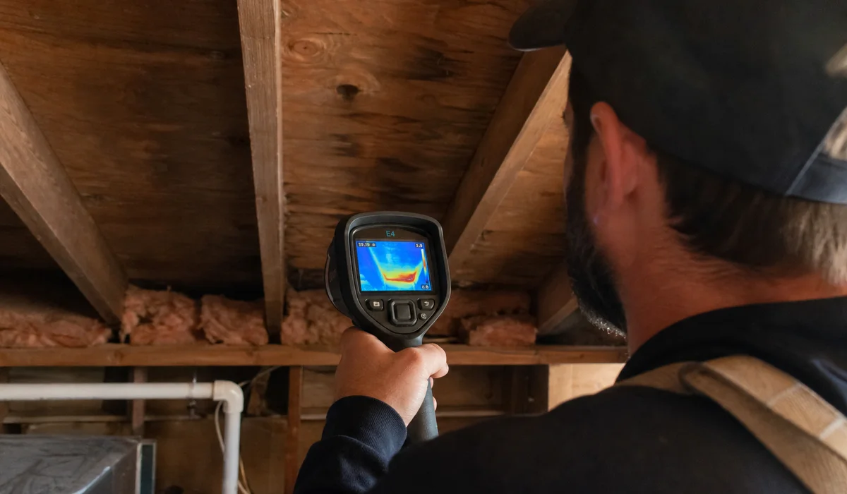 Thermal imaging leak detection in a West Hartford attic