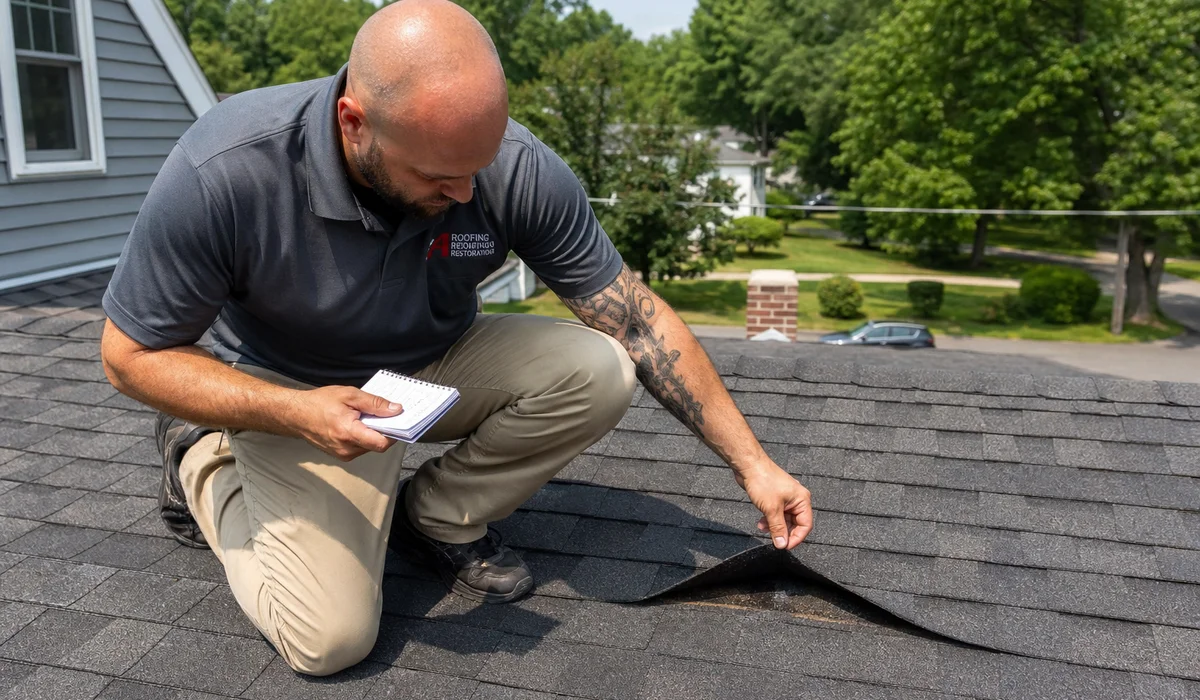 Free summer roof inspection in progress