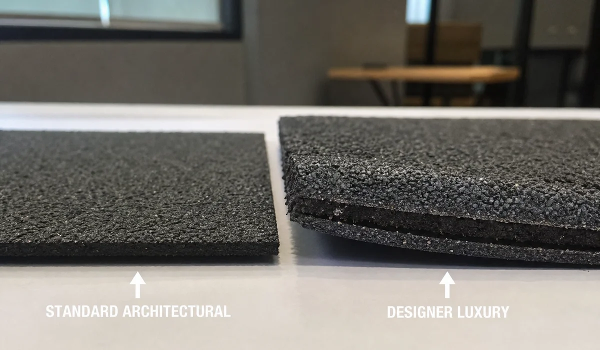 GAF Timberline architectural shingle next to designer shingle sample