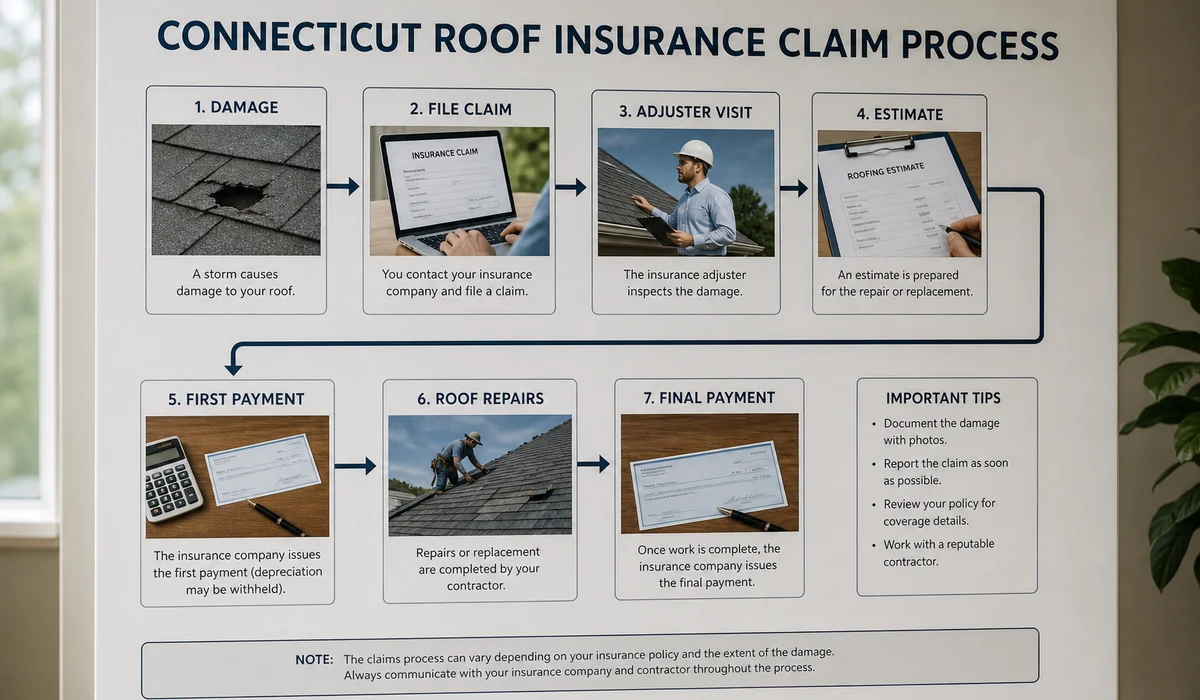 CT roof insurance claim process flowchart