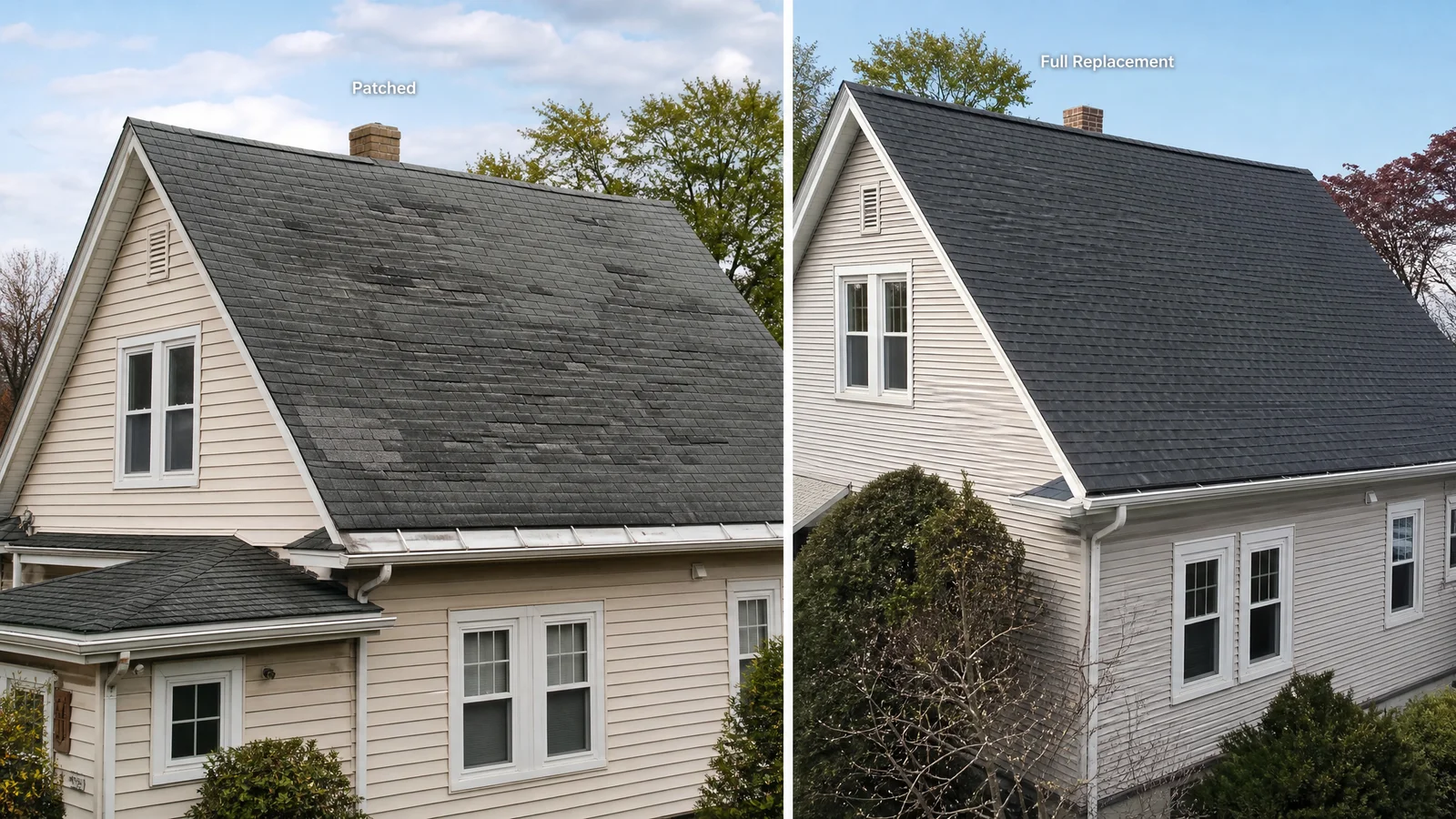 Repair vs replacement comparison on a West Hartford CT roof