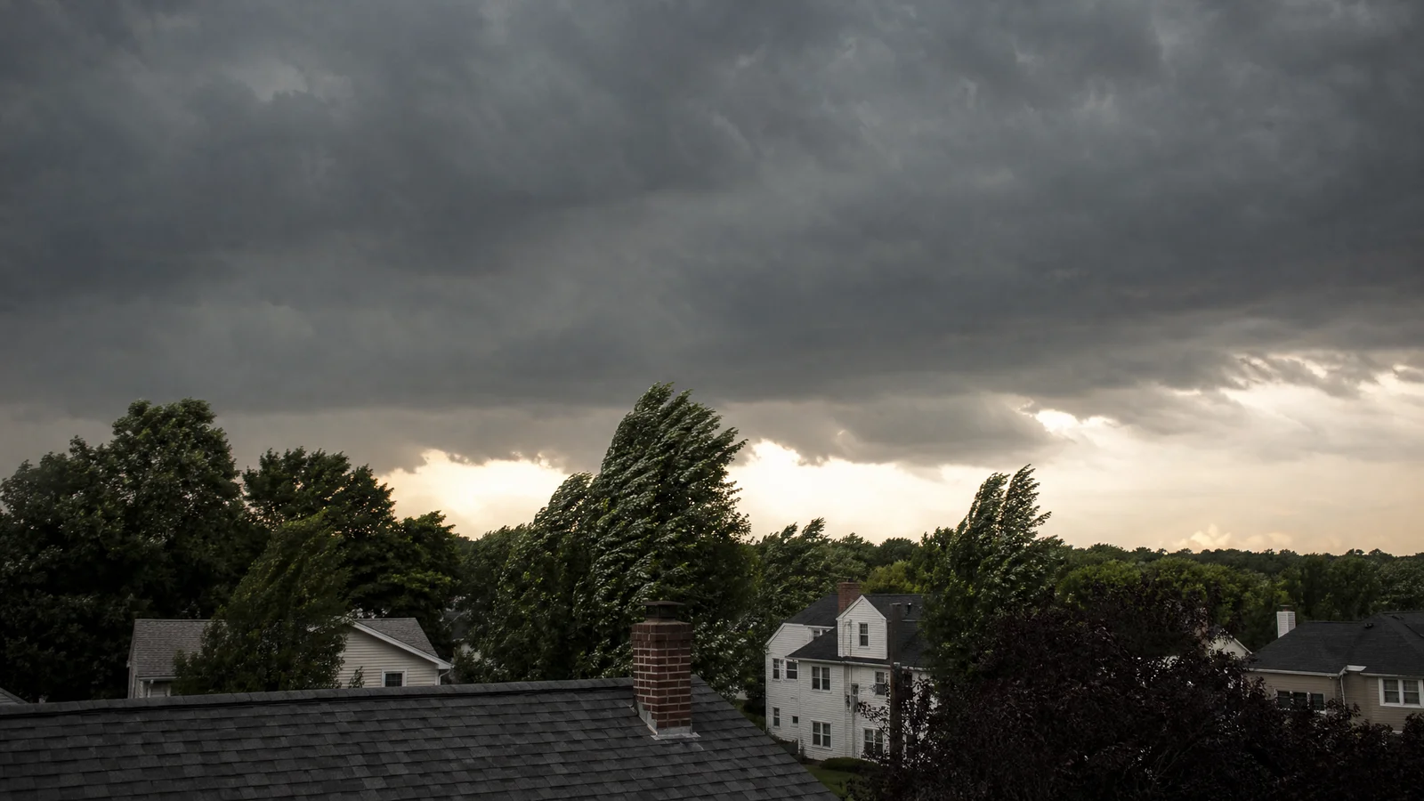 Summer storm building over a Hartford County home