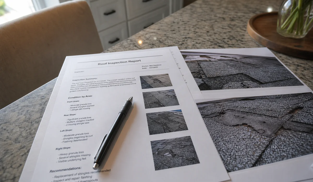 Written inspection report with photos